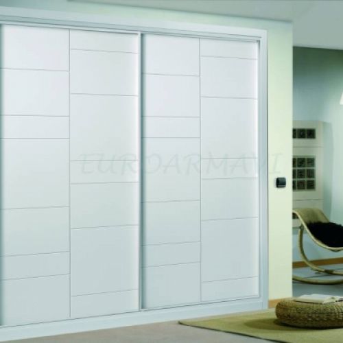 Frontal de armario de dos puertas en color blanco con rayas